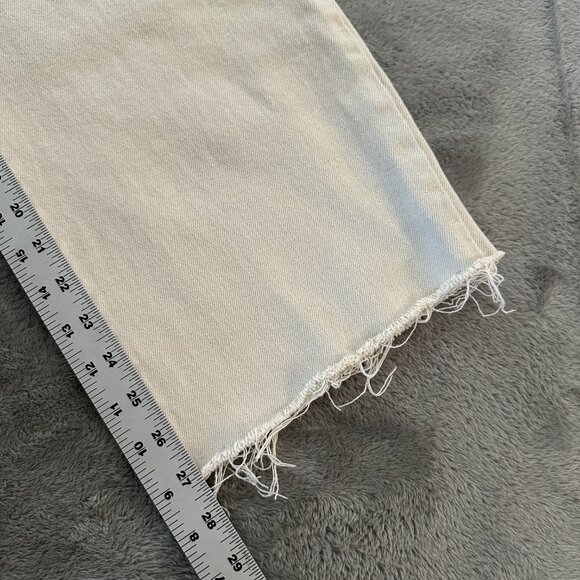 Wilfred Free High Rise Patch Pocket Wide Leg Jeans Cream 10 Women's - Picture 10 of 11